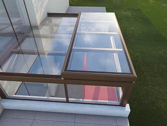 Single-open translation sunroof 3d model