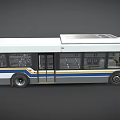 White Blue And Yellow Stripe City Bus With Number 2116 Exterior Design