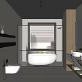 Modern Bathroom Design With Glass Shower Bathtub Double Vanity Sinks White Gray Tones Wooden Elements