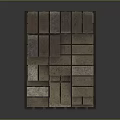 Stacked Textured Brown Bricks Arranged On Wooden Pallet For Construction Material