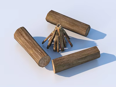 Natural Wooden Logs Stacked as Firewood for Home Household Supplies 3d model Natural Wooden Logs Stacked as Firewood for Home Household Supplies 3d model