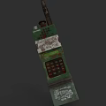 Vintage Worn Military Weapon Communication Device With Green White Surface And Antenna