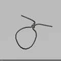 Gray Knitted Hair Tie With Simple Loop Design And Knot For Daily Use