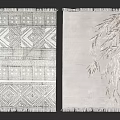 Square Rugs Featuring Geometric Patterns And Botanical Designs With Fringes 3d model