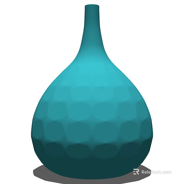 Turquoise Teardrop Shaped Geometric Patterned Decorative Ornament Set With Modern Design 3d model 