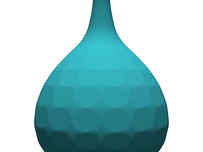 Turquoise Teardrop Shaped Geometric Patterned Decorative Ornament Set With Modern Design 3d model