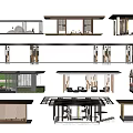 Modern Pergola Design Collection With Various Structural And Decorative Features 3d model