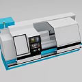 Modern Industrial CNC Lathe Equipment With Automatic Control Panel And Blue White Metal Body