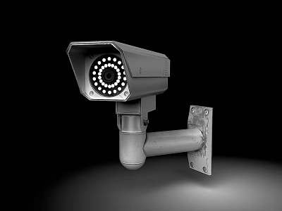 Projection Monitoring Outdoor Security Camera Featuring LED Lights Wall Mounted 3d model