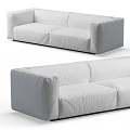 Modern White Two Seater Sofa With Soft Fabric Cushioned Seats And Minimalist Clean Lines 3d model