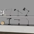 Modern Minimalist Table Lamp Metal Table Lamp Reading Lamp Creative Rabbit Doll Moon Lamp 3d model