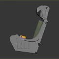 Astronaut Spacecraft Seat With Green Cushion And Safety Features For Space Missions