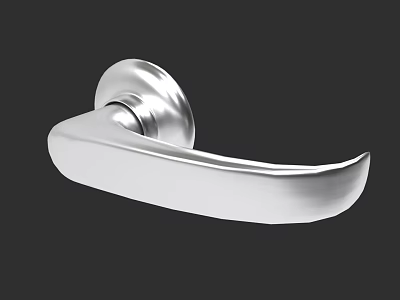 Modern Silver Metal Door Handle With Smooth Surface For Home Interior 3d model