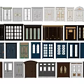 European-style double door 3d model