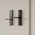 Modern Black Smart Door Locks With Keypad And Secure Handle Design 3d model