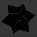 Purple Star Shaped Polyhedron With Shiny Surface On Dark Background And Reflection 3d model