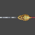 Silver Blade Sword With Golden Dragon Skeleton Design And Red Rope Hilt