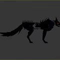 Futuristic Mechanical Wolf With Spiked Back Blue Glowing Accents And Red Eyes