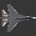 Detailed Gray Fighter Jet Model With Red Markings And Landing Gear