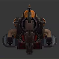 Steampunk Mechanical Creature Design With Yellow Orange Color Scheme And Pipes Gears