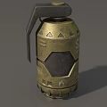 Brass Colored Military Grenade With SFG Marking Low Yield Geometric Patterns And Black Fuse Handle