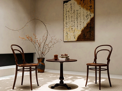 Modern Middle Ancient Style Casual Table and Chair Combination Ancient Single Chair Side Table model