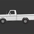 Stylish White Pickup Truck On Dark Background With Clear Reflection 3d model