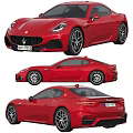 Red Maserati Sports Car Showcased From Multiple Angles Including Front Side And Rear Views