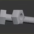 Metal Hardware Tools Hex Bolt And Nut With Threaded Details For Industrial Applications 3d model