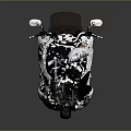 Stylish White Scooter Motorcycle With Modern Design Black Seat And Windshield