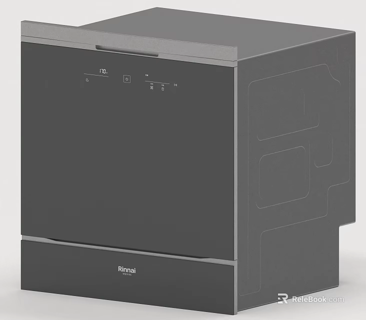Modern Efficient Dishwasher With Smart Control Panel For Home Kitchen Use 3d model 