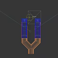 Industrial Equipment Orange Tubular Design Featuring White Rings And Metal Supports