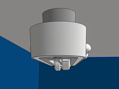 Ceiling Mounted Industrial Equipment With Compact Circular Design And Mechanical Components 3d model