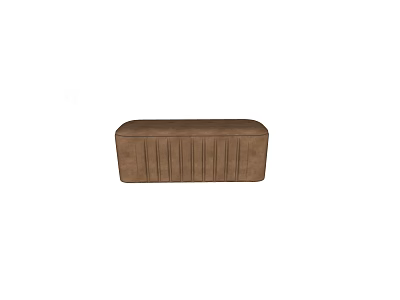 Brown Upholstered Sofa Bench With Vertical Stitch Design And Comfortable Seat 3d model