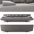 Modern Gray Sectional Sofa With Plush Cushions And Upholstered Design 3d model