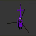 Detailed Purple Helicopter 3D Model With Rotors Shiny Body And Modern Design
