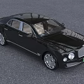 Black Bentley Luxury Sedan with Chrome Grille Headlights and Light Beige Leather Seats Interior