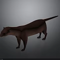 Realistic Brown Otter 3D Model in Standing Pose with Neutral Gray Background