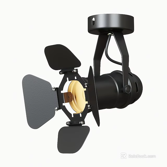 Modern Black Downlight Spotlight with Adjustable Angles Sliding Shades Ceiling Mounted 3d model