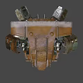 Yellow Mechanical Armored Robot Design With Number 03 And Detailed Joints