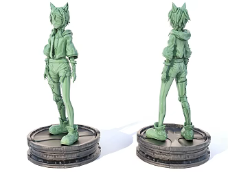 Carving hand-made desktop decorative cartoon characters 3d model