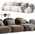 Modern Multiplayer Curved Sofa 3d model
