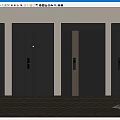Modern entry door security door 3d model