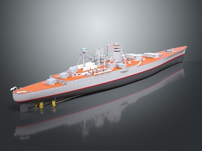 modern warship 3d model