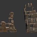 Ancient House Ruins With Weathered Stone Walls Arches And Structural Fragments
