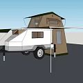 Practical Camper Van with Roof Tent Ladder and Awning for Outdoor Camping Trips