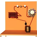 Mechanical Refrigeration System Structure With Radiator Fan Compressor And Pipes