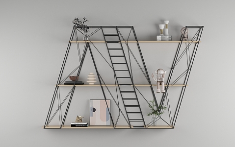 Decorations Ornaments Wall Decorative Rack Iron Decorative Rack Industrial Style Decorative Rack Modern Simple Decorative Rack Beautiful Chen 3d model