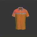 Orange Polo Shirt With Gray Collar And Reflective Stripe For Workwear Design