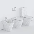 Modern White Toilet Design In Contemporary Bathroom With Matching Sink And Gray Walls